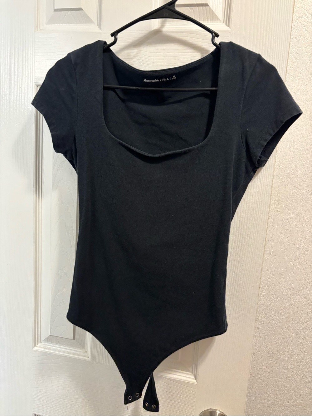 Abercrombie & Fitch Black Short-Sleeve Scoop Bodysuit